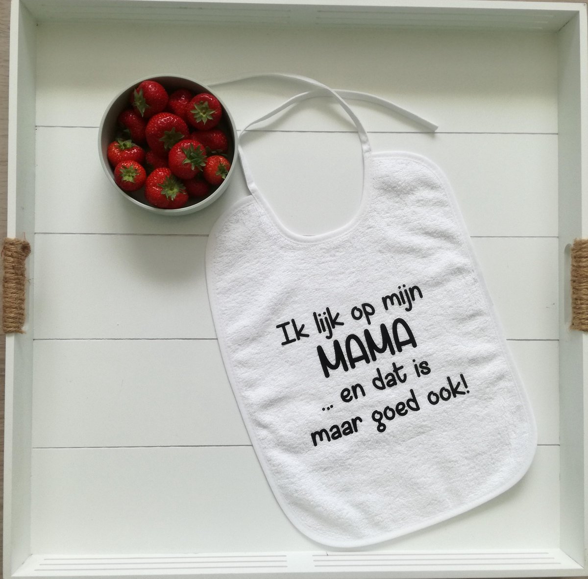 Goedkoopste Slabbetje Ik lijk op mijn mama ... en dat is maar goed ook! Wit/zwart