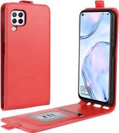 Huawei P40 Lite hoesje - Flipcase - Rood - GSM Hoesje - Telefoonhoesje Geschikt Voor: Huawei P40 Lite