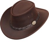 Lederen hoed Bush Scippis bruin maat XL