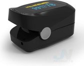 Saturatiemeter met Gratis Nektouw en Batterijen - Oximeter - Zuurstofmeter - Hartslagmeter - Zwart