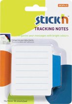 Stick'n Bladwijzer - Bookmark - sticky notes, 70x70mm, gelijnd, 50 blauw index tabs