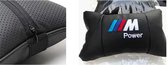 BMW Mpower Lederen Autokussen - Kussen - Autostoel Kussen - Nekkussen auto - Neksteun Kussen - Hoofdsteun Neksteun Auto - Zwart - 2 Stuks