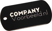 Dogtag zwart - Gratis gegraveerd - Sleutelhanger- bagagelabel - Identiteitsplaatje - Metaal