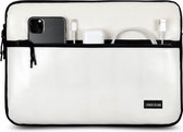 MacBook Pro 13 inch case met extra vak (van gerecycled materiaal) - Witte laptop sleeve voor nieuwe MacBook Pro 13 inch (2022/2023)