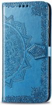 Bloem blauw agenda case hoesje Sony Xperia L4