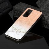 Voor Huawei P40 Marble Pattern Soft TPU beschermhoes (Rose Gold White)