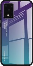 Voor Galaxy S20 Ultra Gradient Color Glass-hoesje (paars)