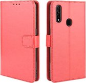 Voor Oppo A8 Retro Crazy Horse Texture horizontale flip lederen tas met houder & kaartsleuven & fotolijst (rood)