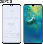 25 STUKS 9H 5D Volledige lijm Volledig scherm Gehard glasfilm voor Huawei Mate 20