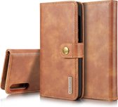 Voor Galaxy A50 & A30s & A50s DG.MING Crazy Horse Texture Flip afneembare magnetische lederen tas met houder & kaartsleuven & portemonnee (bruin)