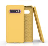 Voor Galaxy S10 Plus effen kleur TPU Slim schokbestendige beschermhoes (geel)