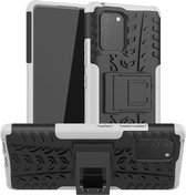Voor Galaxy S10e Tire Texture Shockproof TPU + PC beschermhoes met houder (wit)