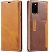 Voor Galaxy S20 + LC.IMEEKE LC-001-serie PU + TPU kleuraanpassing frosted horizontale flip lederen tas met houder en kaartsleuf (geel)