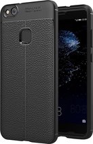 Voor Huawei P10 Lite Litchi Texture TPU beschermende achterkant van de behuizing (zwart)