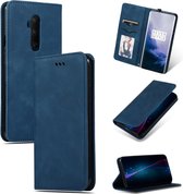 Voor OnePlus 7T Pro Retro Skin Feel Business Magnetische horizontale flip lederen tas (marineblauw)