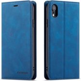 Voor iPhone XR Forwenw Dream Series Oil Edge Strong Magnetism Horizontal Flip Leather Case met houder & kaartsleuven & Wallet & Photo Frame (blauw)