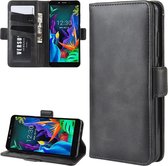 Voor LG K20 (2019) Wallet Stand lederen mobiele telefoonhoes met portemonnee en houder & kaartsleuven (zwart)