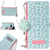 Voor Galaxy Note 8 Daisy Flower Pattern Horizontal Flip Leather Case met houder & kaartsleuven & Pearl Flower Ornament & Chain