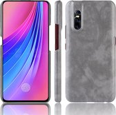 Shockproof Litchi Texture PC + PU beschermhoes voor Vivo X27 (grijs)