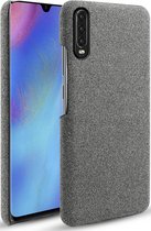Huawei P30 Backcover - Grijs - Stof textuur canvas