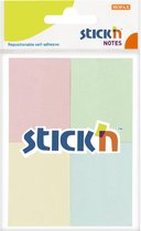 Stick'n sticky notes - 38x51mm, 4x pastel roze/groen/geel/blauw, 50 memoblaadjes