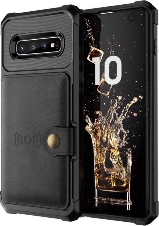 Vaardig Ik geloof pomp 3 in 1 Backcover voor Samsung Galaxy S10 Plus | Zwart | Pasjeshouder met  Magneet voor... | bol.com