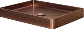 Qisani Vanity wastafel 52x41x7 Copper / Koper, incl. vaste plug 181022