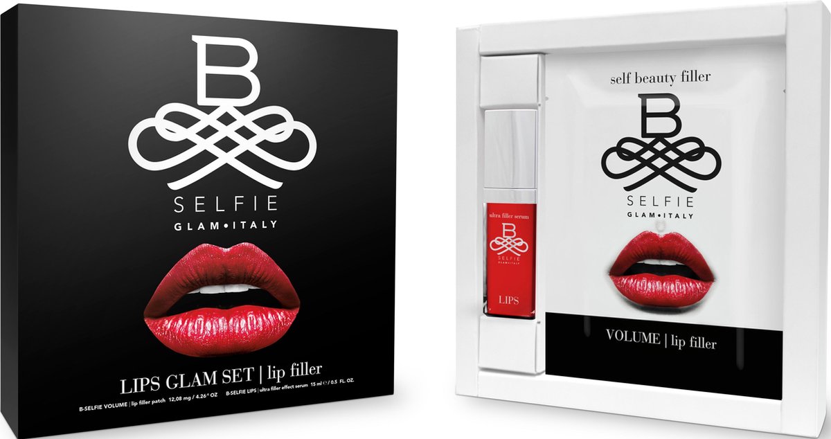 Goedkoopste B-Selfie Lips Glam Set - Lip Filler Hyaluronic Microneedle Patches & Lip Serum