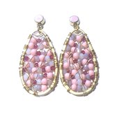 Oorbellen wire roze