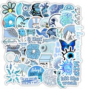 Blauwe visco vinyl laptop stickers | Bullet journal | 50 stuks