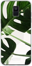 Samsung Galaxy A6 (2018) Hoesje Transparant TPU Case - Tropical Plants #ffffff