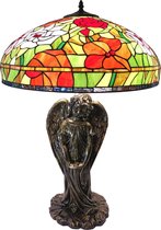 Tafellamp Tiffany ø 57*83 cm E27/max 3*60W Multi | 5LL-6060 | Clayre & Eef