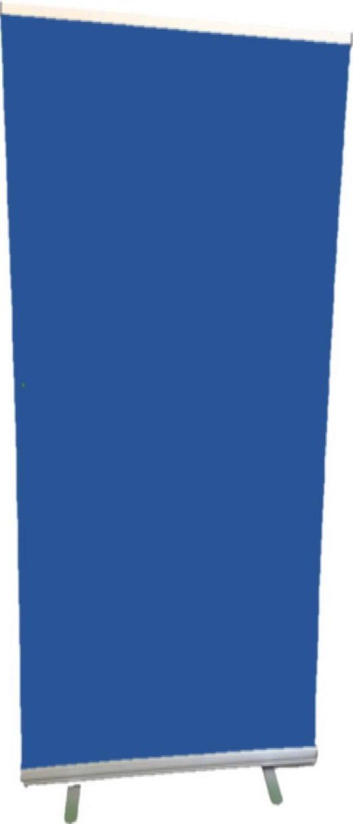 Bluescreen 85cm x 200cm ultra wide + draagtas (Roll-up banner blue screen)