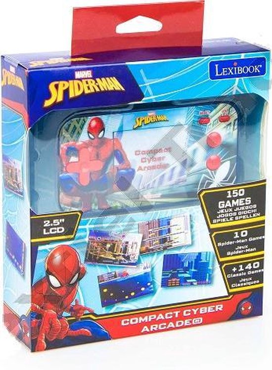 LEXiBOOK Marvel Spider-Man Peter Parker, Compact Cyber Arcade®, Portable  Gaming Console, 150 Games, LCD Colour Screen, Battery Operated, Blue