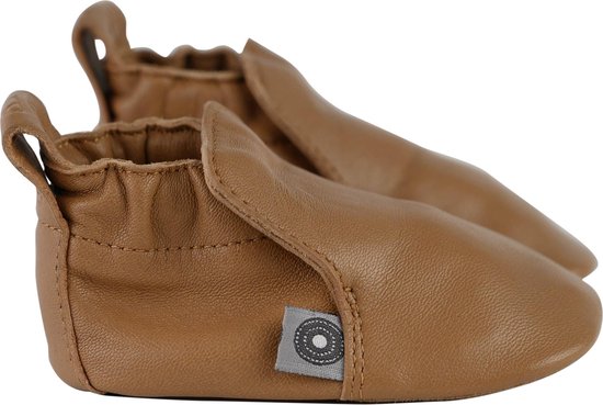 Lodger Leren babyslofjes Maat 16 - Stepper - Leer - 3-6M - Suede Buitenzool - Eerste Loopschoentjes - Perfecte Pasvorm - Stevig - Cognac
