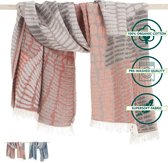 ANATURES Hamamdoek ISOLA 90 x 180 cm – Luxe Handgeweven Strandlaken XXL – Fairtrade Badlaken Biologische Katoen – KORAAL | GRIJS