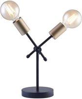 PHoeNIX Tafellamp 2 armen - �14 x H30 cm - Metaal - Zwart - LED-lampen meegeleverd (x2)