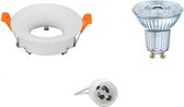 LED Spot Set - OSRAM Parathom PAR16 930 36D - GU10 Fitting - Dimbaar - Inbouw Rond - Mat Wit - 3.7W - Warm Wit 3000K - Ø85mm - BSE
