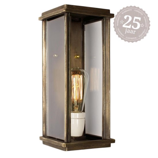KS Verlichting wandlamp Capital L Buitenlamp E27 Vierkant Glas Elegant Brons