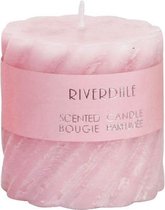 Riverdale Swirl - Bougie parfumée - Rose clair - 7,5x7,5cm