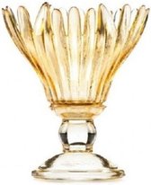 Waxinelichtjeshouder Vintage-Goud glas Hoogte 14 cm (2 stuks)