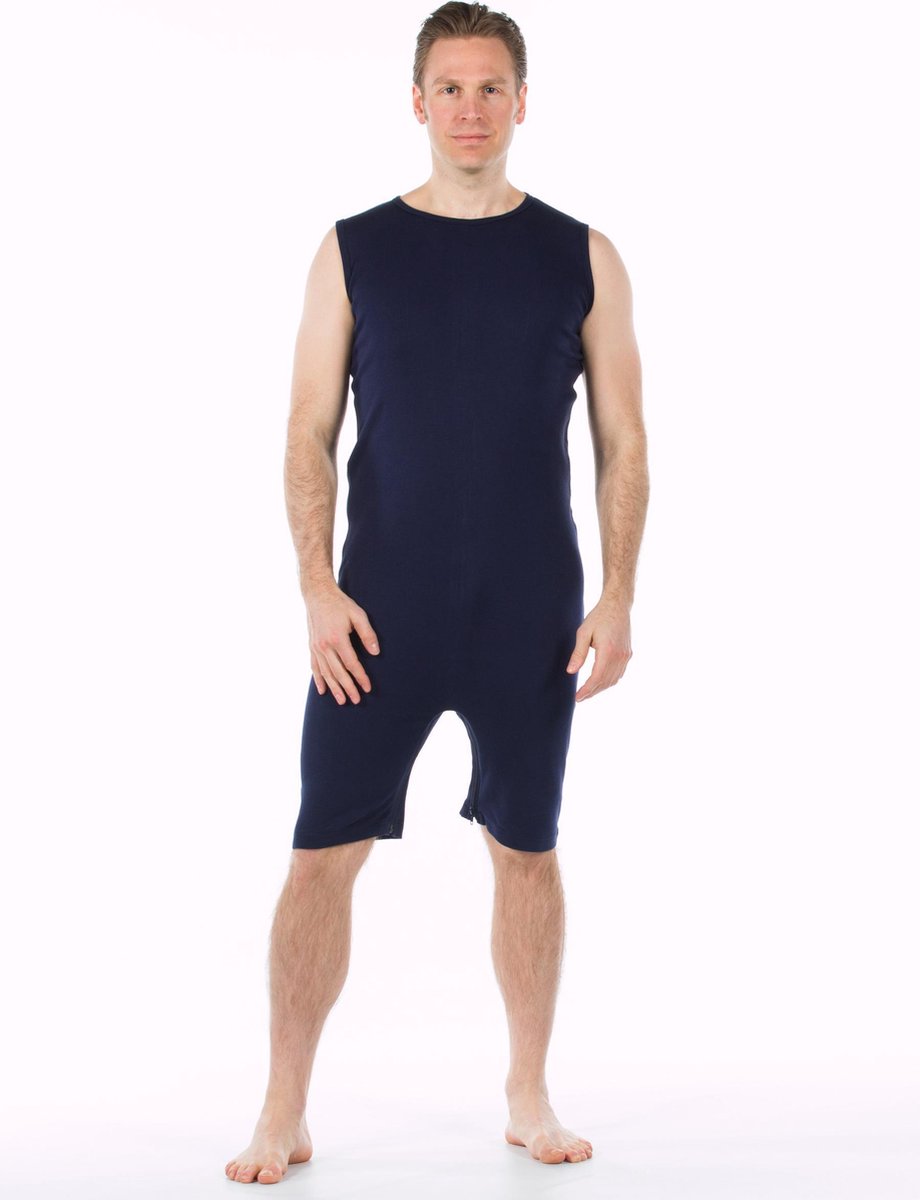 Goedkoopste Body voor volwassenen | Rugritssluiting | Rits in het kruis | Blauw | XS (dames / heren