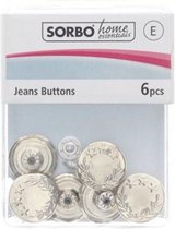 Sorbo Home Essentials - Jeans buttons - inslagknopen 6 knopen voor spijkerbroek of spijkerjas