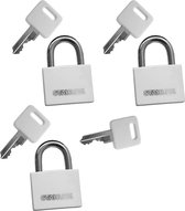 Set de 3 cadenas (30 mm, blanc, avec 4 clés)