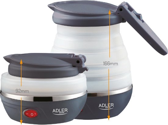 G3 Ferrari G10165 Faltbarer Wasserkocher aus Silikon Compà, Doppelspannung, 0,8 Liter, 750 Watt, Weiß