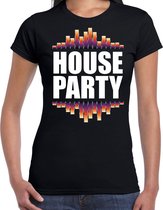 House party fun tekst t-shirt zwart dames XL