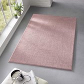 Effen vloerkleed Qualis - roze 80x250 cm