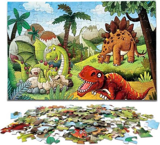 Puzzel 100 stukjes kinderen Dinosaurus 38.1*25.4cm | bol.com