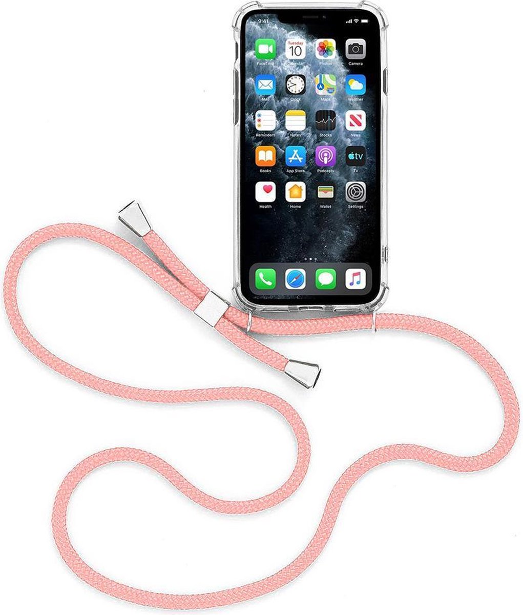 Hoesje met Koord voor Samsung Galaxy A40 Telefoon / Mobiel | Pink - Roze|  Backcover -... | bol.com