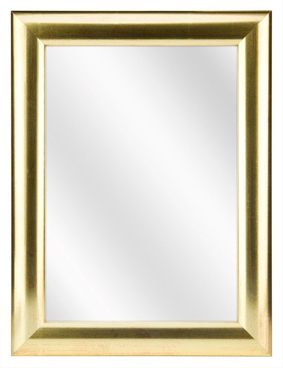 Miroir avec cadre rond en bois - Or - 30x40 cm